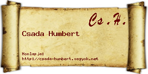 Csada Humbert névjegykártya